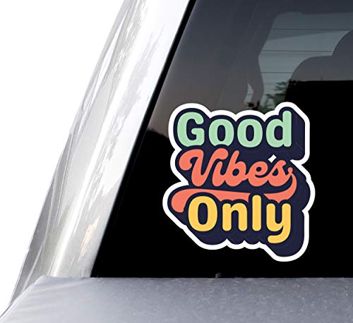 Image of Vintage Good Vibes Only Decal Bumper Sticker for Cars, Cups, Laptops, Coolers (Two Pack 3 inch and 5 inch)