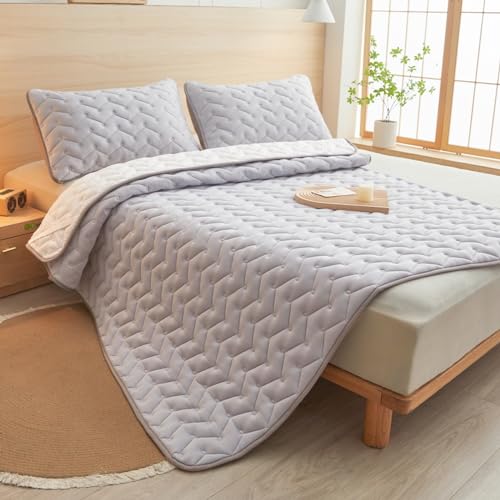 HAIBA Inkontinenzunterlage Waschbar 150x200cm hellgrau wasserdichter Matratzenschoner, Matratzenauflage, Atmungsaktive Matratzenauflage, ohne Knistern Matratzenschutz, Inkontinenzunterlage bettlaken