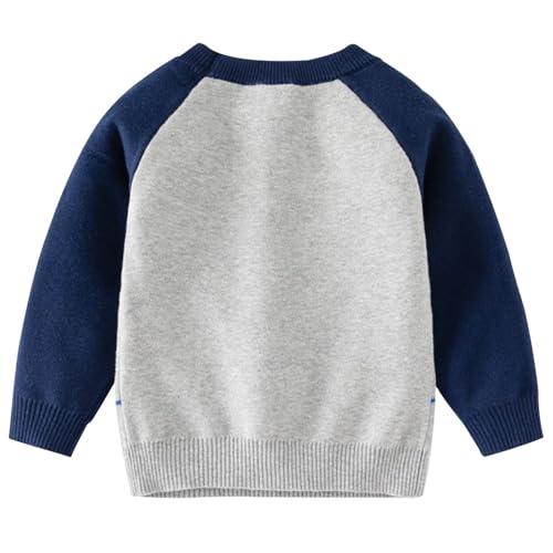 Image of Toddler Baby Boy Knit Sweater Pullover Cotton Cartoon Sweatshirt