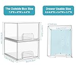 Vtopmart 4 Pack Clear Stackable Storage Drawers, 4.4'' Tall Acrylic Bathroom Makeup Organizer,Plastic Storage Bins For Vanity, Undersink, Kitchen Cabinets, Pantry, Home Organization - Image 3