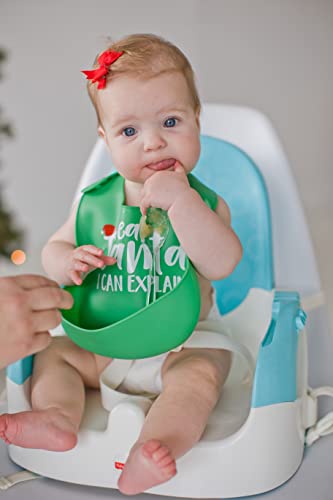 Little Holly Dear Santa Silicone Bib Set, Christmas Silicone Bibs with Food Catcher, Soft Adjustable Fit Toddler Bibs, Dishwasher Safe Baby Bibs, Feeding Accessory for New & Expecting Parents4