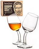 Kornrad Krumm | Schnapsgläser-Set mit Stiel (6 Stück), 4cl, Handgebogen in DE | Lustige Shot-Gläser als Geschenk für Männer & Frauen | witzige Geschenk-Idee für Weihnachten, Geburtstag, Hochzeit