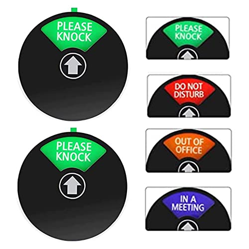 2 Piezas Señal de privacidad,12 cm Signo de Privacidad Señal Oficina con Texto en Inglés“PLEASE KNOCK”“DO NOT DISTURB”“OUT OF OFFICE”“IN A MEETING” Señales Informativas（Negro）