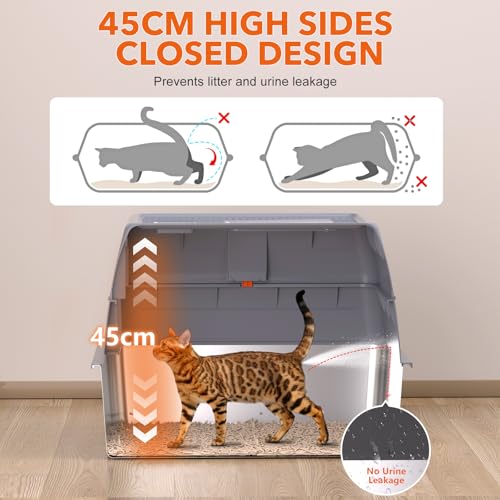 Bandeja de arena para gatos de acero inoxidable premium 5