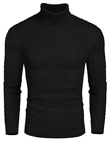 COOFANDY Jersey Hombre Cuello Alto Invierno Sueter Manga Larga
