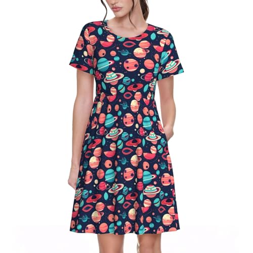 Robe d'été décontractée manches courtes pour rester fraîche sous le soleil