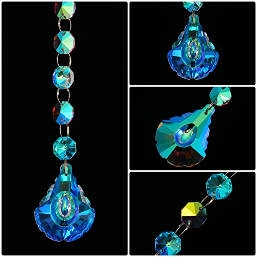 BKpearl 7 Pcs Crystals Sun Catcher, Hanging Suncatchers Beads Chain Sphere Chandelier Lamps Light Pendant for Christmas Day, Wedding, Plants, Cars, Window Décor (Purple) - Thumbnail 2