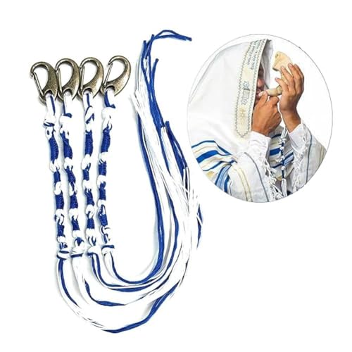 Cuerdas de Tzitzit judías con hebilla y borlas para chal de oración hebreo 8