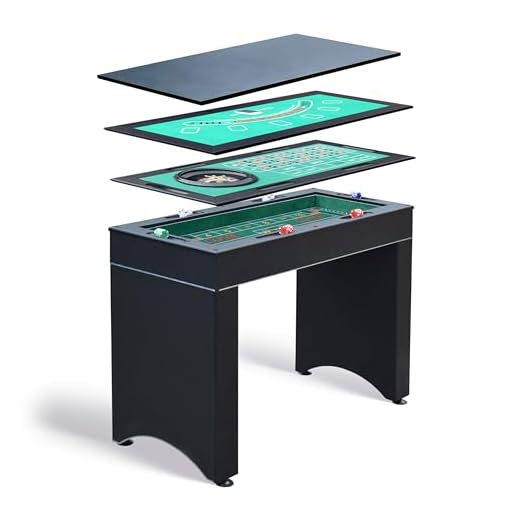 Hathaway unisex adult Classic Monte Carlo 4 in 1 Casino Game Table, Black, Craps and Bar Table Includes Accessories US