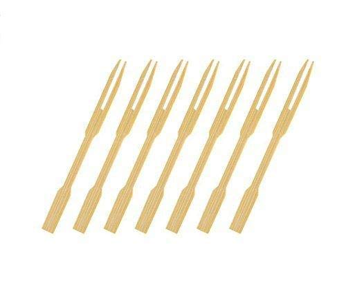 PDTXCLS CDOFFICE 320 PCS Mini Bamboo Cocktail Fork Sticks Fruit Picks for Parties Buffets Food Tastings