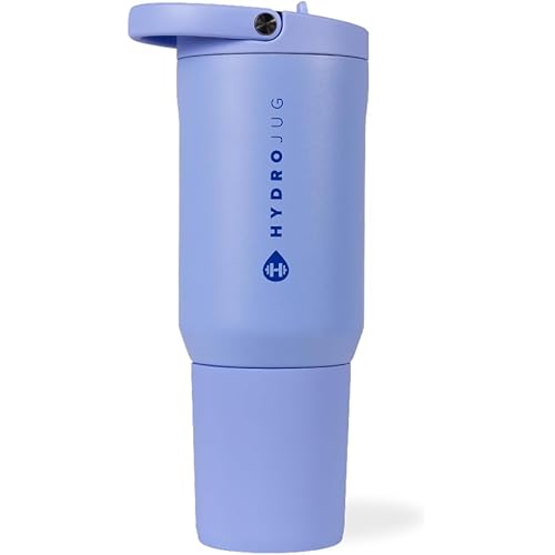 HydroJug Sport - Stainless Steel Tumbler with Straw, Vacuum Insulated, 20oz Leakproof Water Bottle, Ergonomic Design, Reusable, Dishwasher Safe, Rubber Base, Durable for Gym or Outdoors, Peri