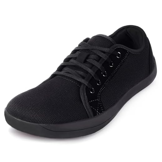 ZVC Barefoot Shoes Men Wide Toe Box Shoes Knitted Zero Drop Sole Sneakers for Mens Minimalist Footwear, Black, 12.5 Wide Women/11.5 Wide Men