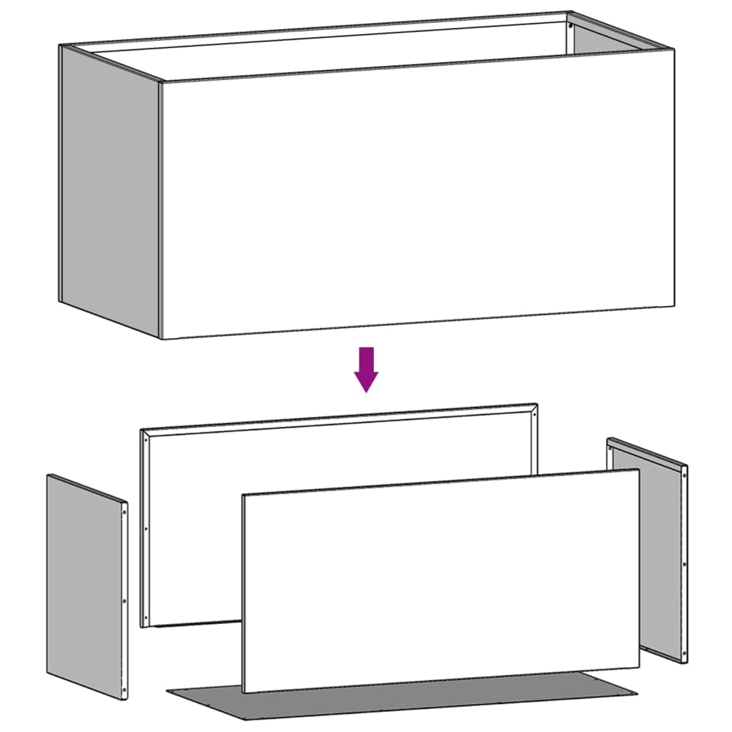 Homogen Macetero blanco de acero laminado en frío, 62 x 40 x 39 cm, jardinera estable para balcón, terraza, jardín, interior y exterior, con orificio de drenaje y material resistente a la intemperie
