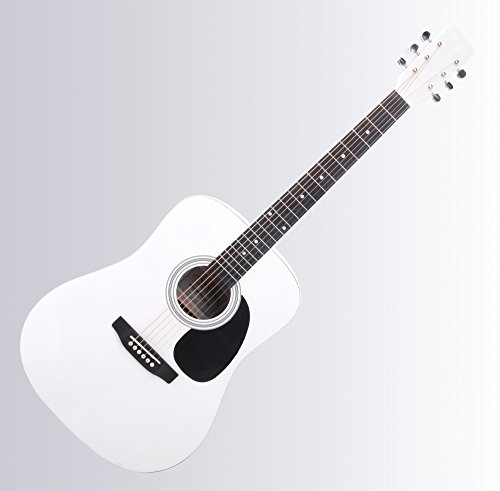 Classic Cantabile WS-10WH Guitare Western (Dreadnought, acoustique western, cordes acier, débutants & avancés) blanche