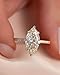 RURULUYA 3.5CT Solitaire Elongated Marquise Cut Engagement Ring for Women, Simulated Diamond Promise Ring in 925 Sterling Silver (Yellow Gold(3.5CT),7)