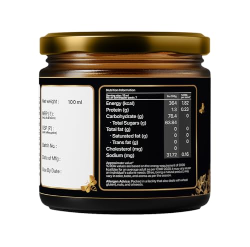 Image of Asmita Organic Farms Wild Forest Honey 300g | 100% Raw, Pure & Natural Honey | Unprocessed, Unpasteurized, Non-GMO | No Added Sugar or Sweeteners | Nutrient-Rich & Antioxidant Superfood