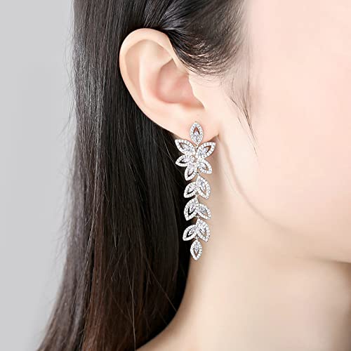 Boucles d'oreilles longues feuilles pour illuminer vos soirées et mariages - 3