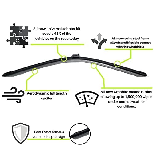 Image of Oshotto Frameless (O.E.M Type) Wiper Blades Compatible with Mercedes Benz E-Class 2017-2025
