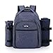 Apollo Walker Picnic Backpack Bag for 2 Person with Cooler Compartment, Detachable Bottle/Wine Holder, Fleece Blanket, Plates and Cutlery Set (2 Person, Navy)