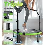 BCAN 40"/48" Foldable Mini Trampoline, Rebounder Trampoline for Adults, U/T Adjustable Foam Handle, Exercise Rebounder for Adults Indoor/Garden Workout, Max Load 330lbs/440lbs-2025 - Image 4