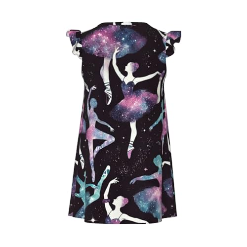 Augenstern Flutter Sleeve Nightgown Pajama Gown Galaxies-Ballet-Dancers Easy Pull-On Sleepwear Nightdress2