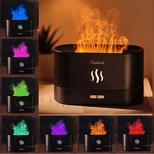Image of Colorful Flame Air Aroma Diffuser Humidifier, 180ml Upgraded 7 Flame Colors Noiseless Essential Oil Diffuser for Home,Office,Yoga with Auto-Off Protection