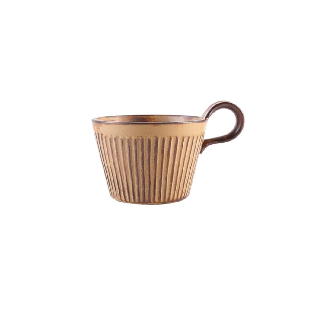 ENGENDER Kaffeetasse Vertikale Muster Keramik Wasser Tasse Hause Handgemachte Retro Kaffee Frühstück Haferflocken(B)