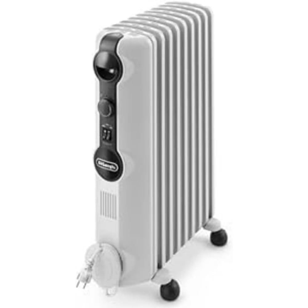 De'Longhi TRRS0920 Radiatore Ad Olio Elettrico, 9 Elementi, Risparmio Energetico, Calore A Lungo, Manopole Intuitive, Per Ambienti Fino A 55m³, Silenzioso, 3 Livelli Di Potenza, 2000watt, Grigio