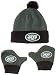 OTS NFL New York Jets Infant Pow Pow Knit Cap & Mittens Set, Team Color, Infant
