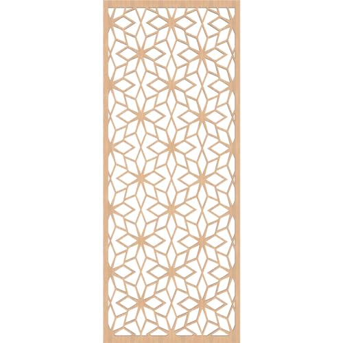 Image of 19 3 /8 inchW x 49 3 /8 inchH x 3 /8 inchT Lake Decorative Fretwork Wood Wall Panels, Hickory