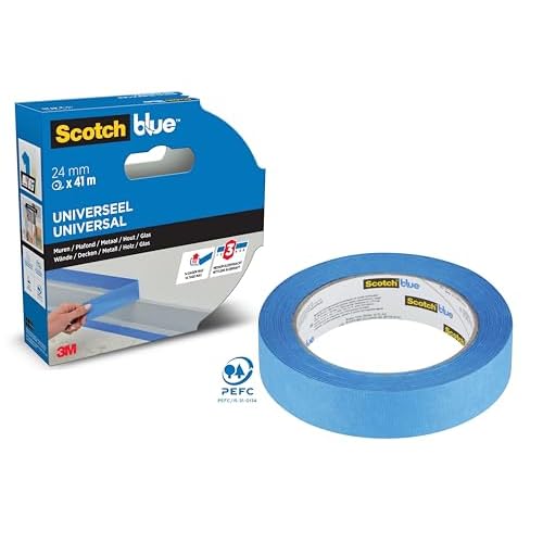 ScotchBlue Premium Malerkrepp Universal, 24 mm x 41 m - Scotch Klebeband für Malerarbeiten und Dekoration zum Streichen, Lackieren, Renovieren - Abklebeband/Kreppband - 100% PEFC