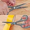 Asdirne Teflon Coating Scissors, Stainless Steel Blades, Soft Grip Handle, Suitable for Households,Offices and Schools, All Purpose, Blue/Grey, 21.5 cm #5
