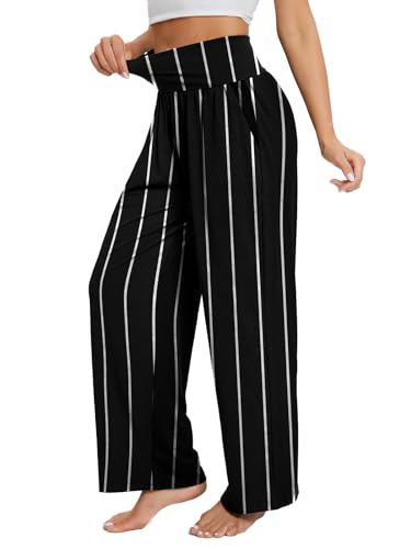 Image of Gracyoga Wide Leg Yoga Pants for Women Casual Loose Cozy Sweatpants High Waisted Lounge Pajama Flowy Pants With Pockets