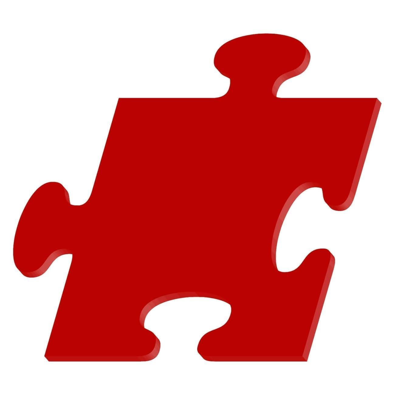 PLEXIGLAS® - Puzzle (3-50 cm, tamaño: 34 cm, 10 unidades), color rojo