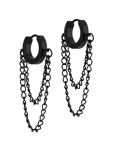 Sacina Huggie Hoop Earrings, Gothic Emo Punk Grunge Earrings, Goth Jewelry, Christmas Jewelry Gifts for Women