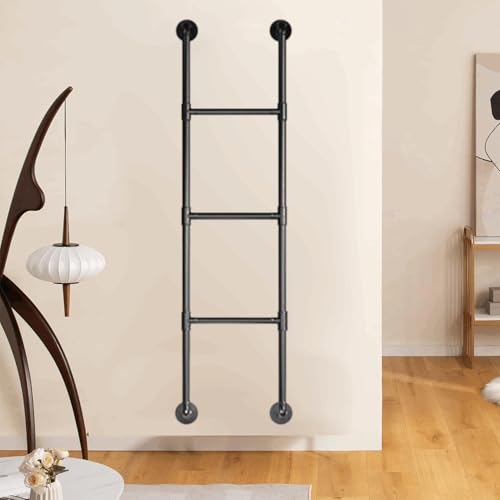 Échelle de lit mezzanine en fer forgé noir de 1,2m à 2,7m pour chambre