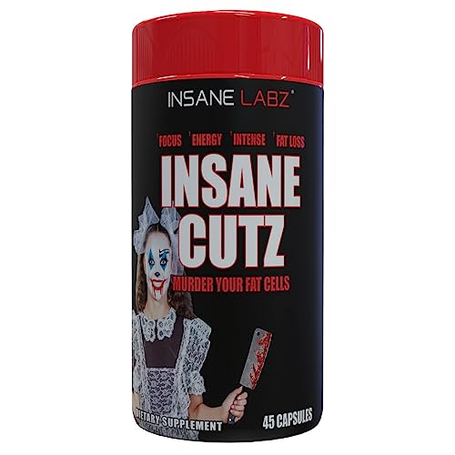 Insane Labz Insane Cutz Intense Fat Burner for Men and Women, Thermogenic Weight Loss Supplement with Dandelion Root Extract Fueled by AMPiberry, Appetite Suppressant – 45 Daily Srvgs (45 Capsules)