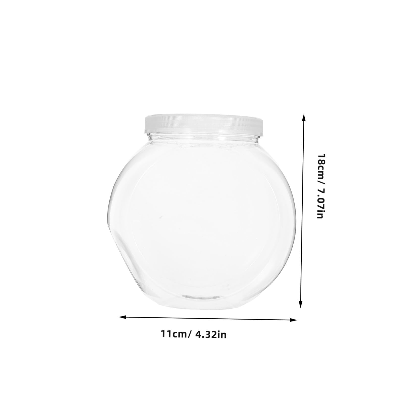 Cabilock Bocal à Bonbons en Plastique Transparent Rond 2100ml, Lot de 4 | Intérieur Lisse, Nettoyage Facile, Cuisine et Maison, Format Pratique pour Biscuits et Encas