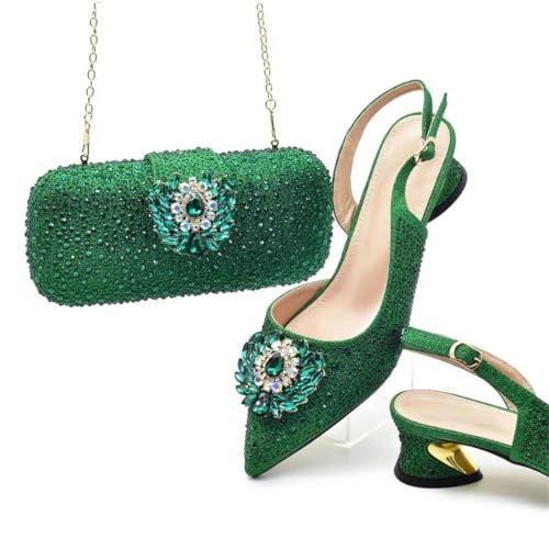 Escarpins nigérians haut de gamme et sac de mariage orné de strass - 2