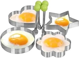 Stainless Steel Egg Ring, 4 Counts/set Creative Cute Assorted Shaped Egg Cooking Tool, Egg Frying Mold, Kitchen Accessories for Home Outdoor, Bakeware, Kitchen Accessories, Kitchenware, Utensils