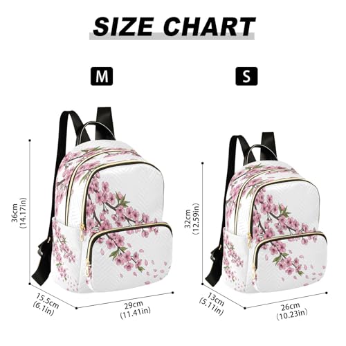 Sac à dos voyage femme ergonomique fleurs de cerisier pour voyager sans douleur
