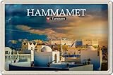 DekoNo7 Cartel de chapa 30 x 20 cm Hammamet Túnez vacaciones sol amanecer viaje ciudad país