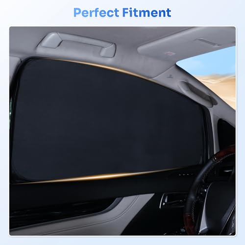 Image of Canvcle Window Shades for 1992-2025 2026 Ford Econoline E-Series Van & Motorhome E-150 E-250 E-350 E-450 Accessories Sun Shade Side Window Covers Sun Shield Privacy Protection for Camping Black 2PCS