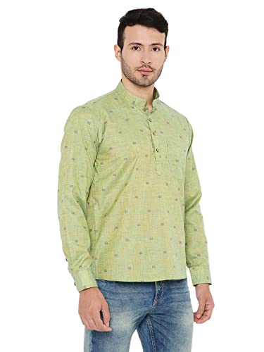 Image of Maharaja Linen Regular Short Kurta with Ful Sleeves for Men
