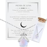 collar regalo mujer 💎 Diseño Significativo y Elegante: Colgante de piedra de luna chapado en plata, perfecto para expresar amor, amistad o gratitud. Ideal como regalo aniversario pareja.
