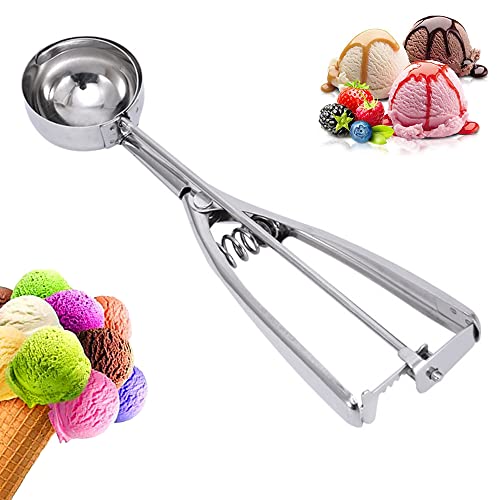 Porzionatore per Gelato, Porzionatore da Gelato Paletta, Dosatore Gelato per in Acciaio Inox di Grande 6 cm in per Gelato, Purea di Patate, Biscotti, Torte Impasto, Melone, Cucchiaio da Cucina