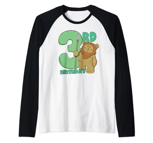 T-shirt Ewok Star Wars 3 ans style raglan baseball bicolore pour enfant