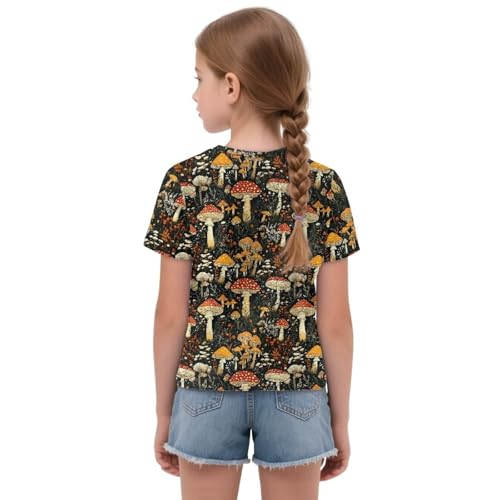 Girls Tie Knot Front Tops Breathable Short Sleeves Crewneck T-Shirts for Tourism Atheletic Age 5-12 Years2