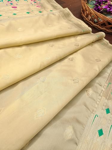 Image of DEVANGI Women's Woven Paithani Banarasi Silk Dupatta /Chunni For Women, Floral Print 1 Meter Wide and 2.3 Meter Length Printed Designer Dupatta /Chunni For Girls