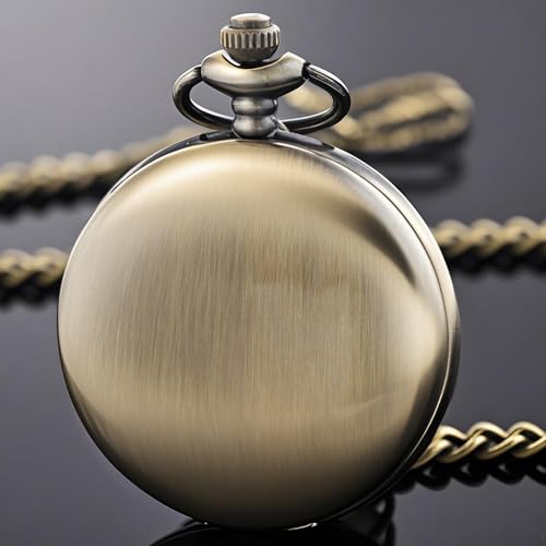 Image of Smooth Pocket Watch Alloy Steel Quartz Roman /Arabic Numerals with 37cm Chain for Father's Day Xmas Best Gifts